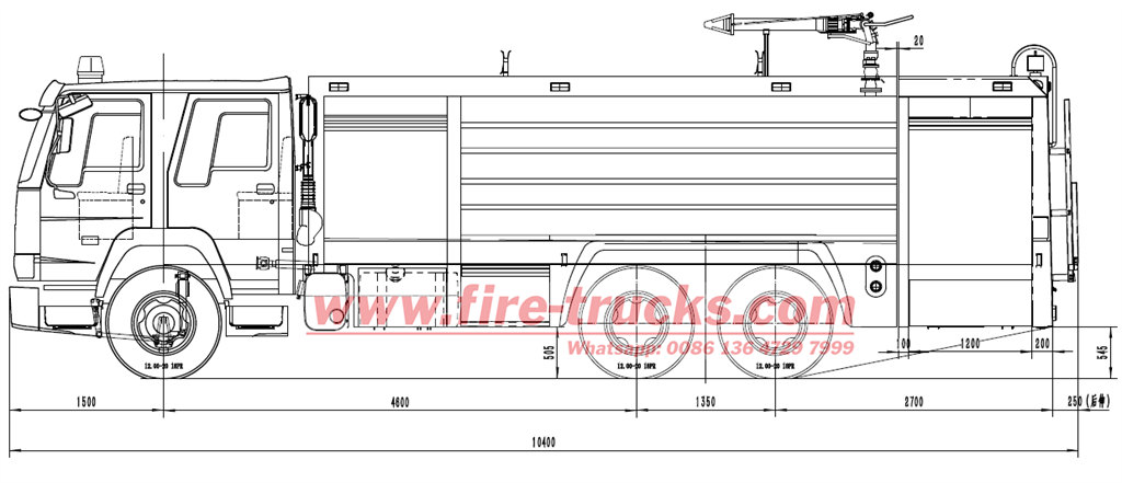 ISUZU heavy fire truck drawing
