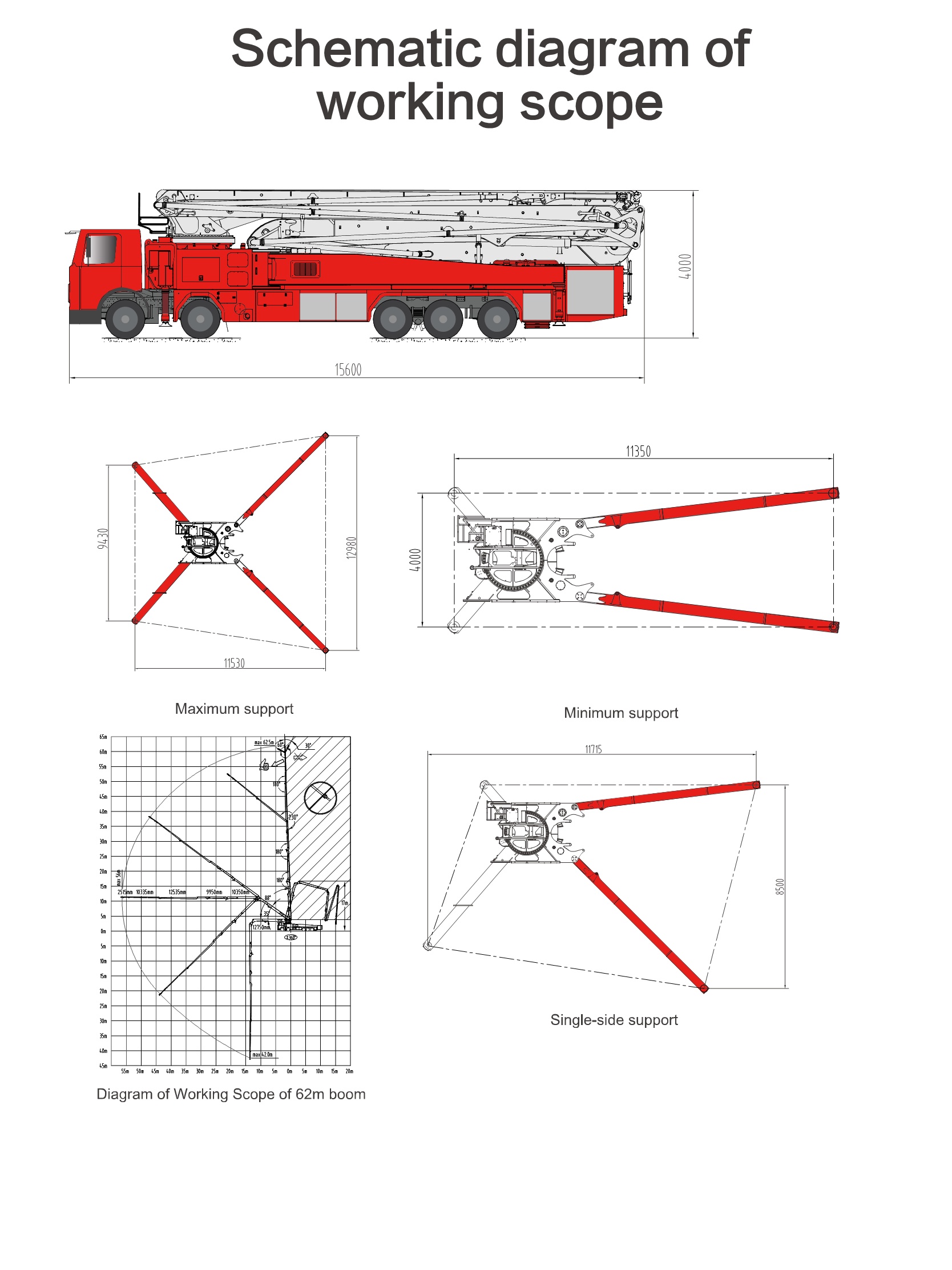 Technical design drawing for Water Tower Fire Truck 