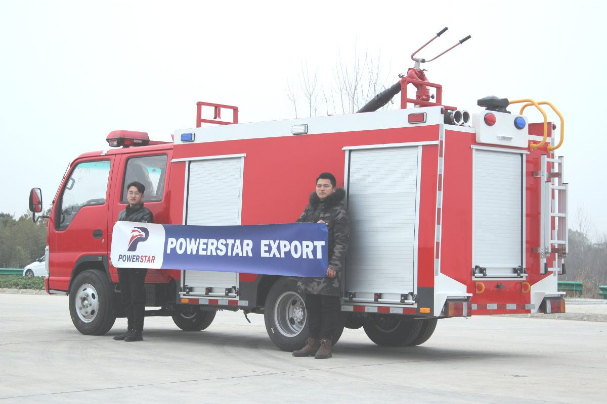 Isuzu water fire engine truck export to Ethiopia