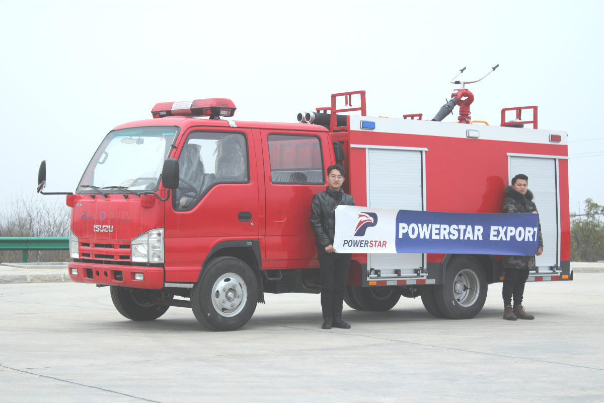 Isuzu water fire engine truck export to Ethiopia