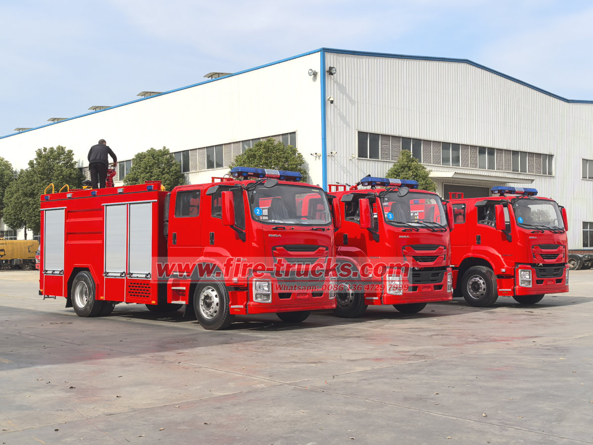 Morocco 3units Isuzu giga 4xcab water foam fire truck