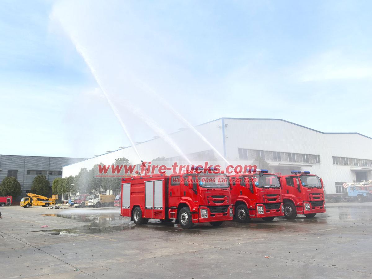 Morocco 3units Isuzu giga 4xcab water foam fire truck
