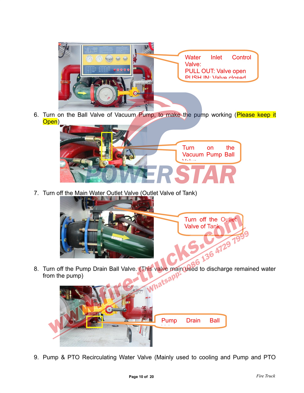 Isuzu foam water truck operation steps