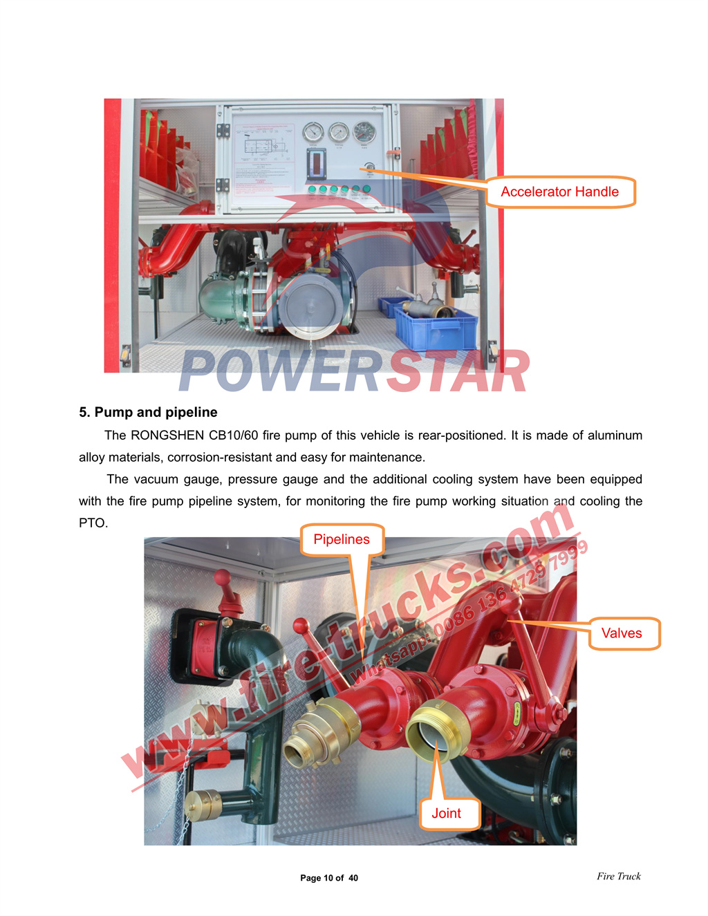 ISUZU GIGA 8cbm Water Fire Truck Manual