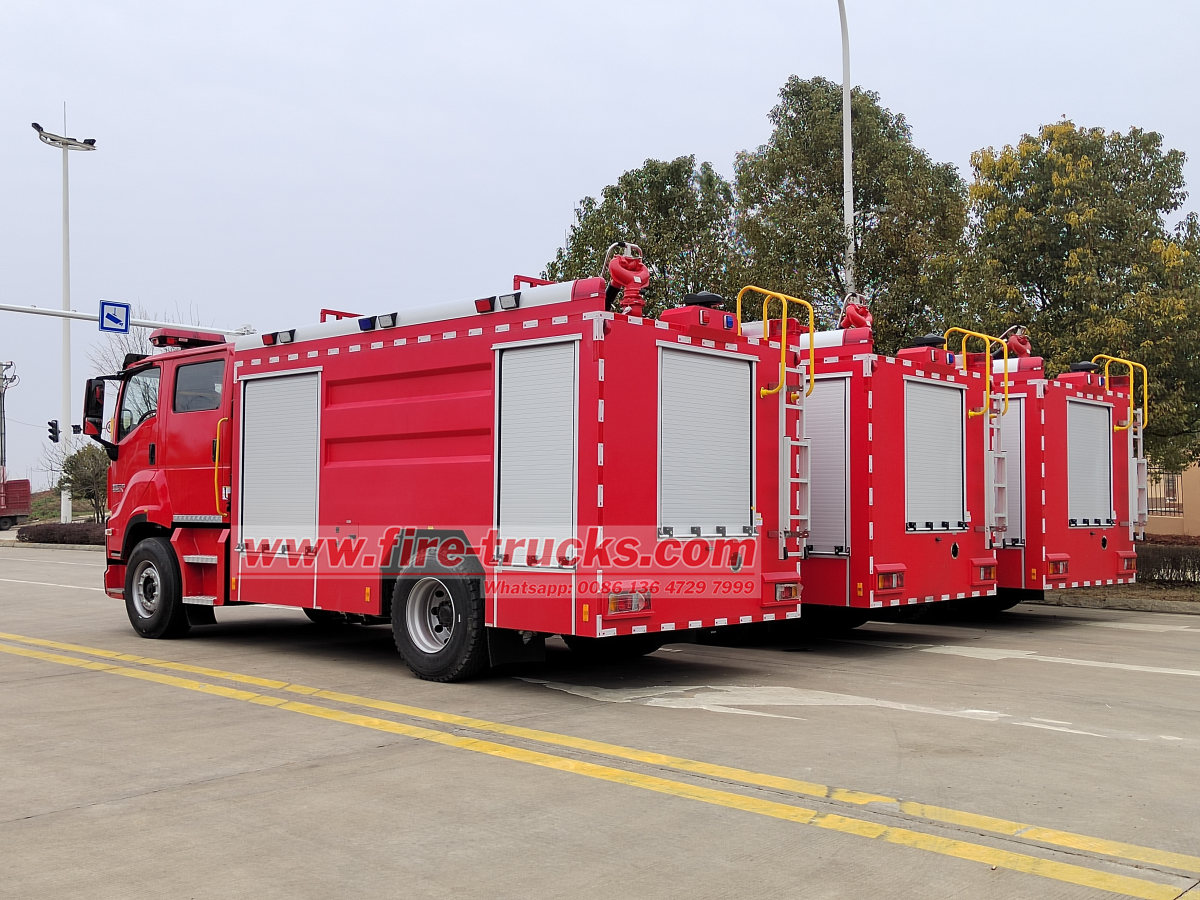 Isuzu giga water foam fire engine truck technical drawing