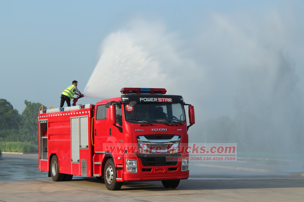 Engineering drawing of Isuzu giga water form fire engine