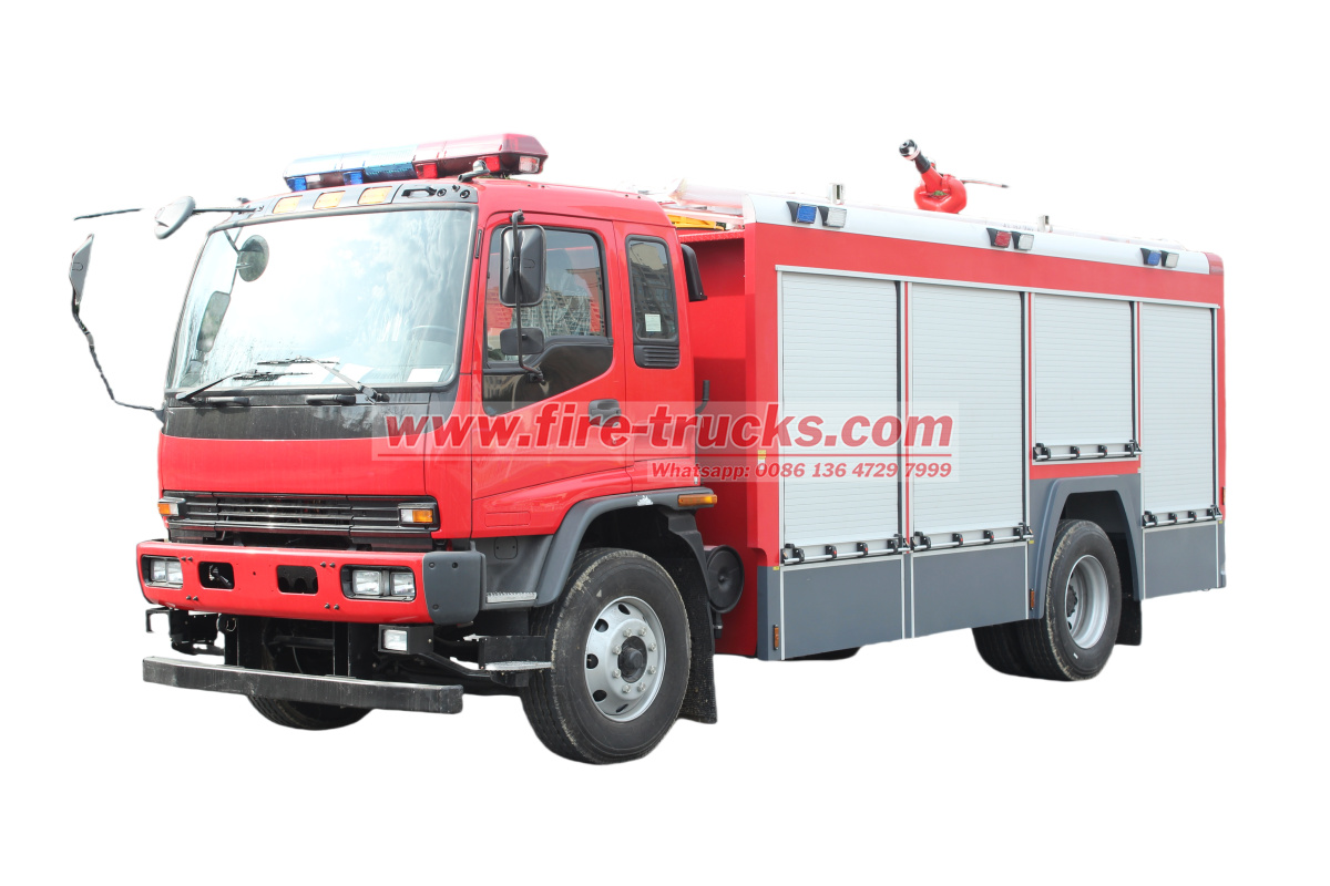 Myanmar earthquake rescue fire truck Isuzu