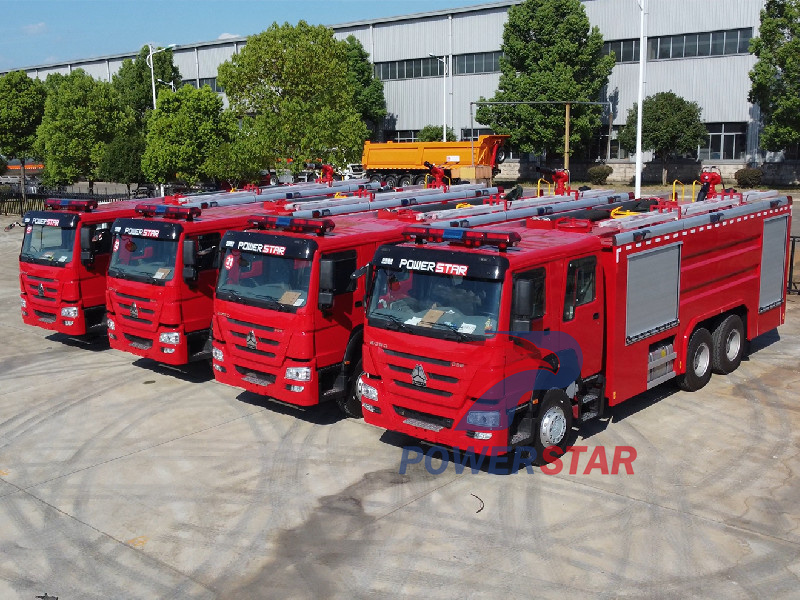HOWO fire trucks ready for shipment to Djibouti
