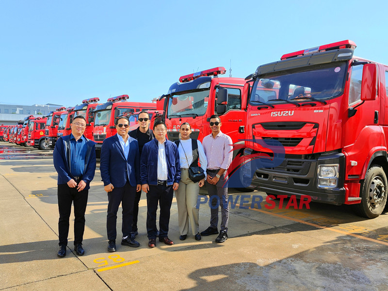 Dominica customer visiting for inspection fire trucks