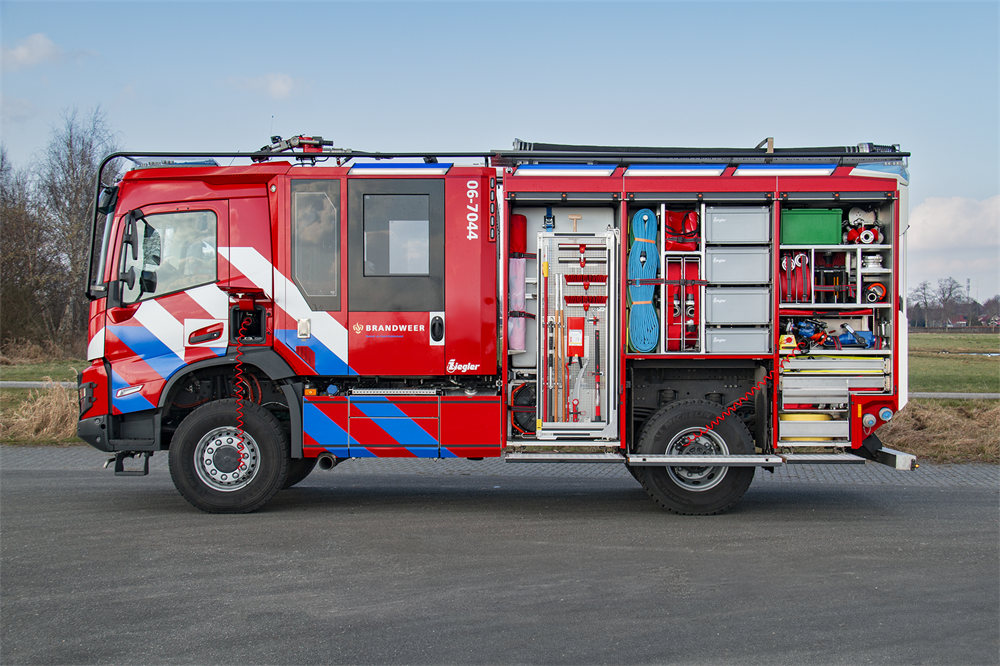 Police department quick attack fire truck