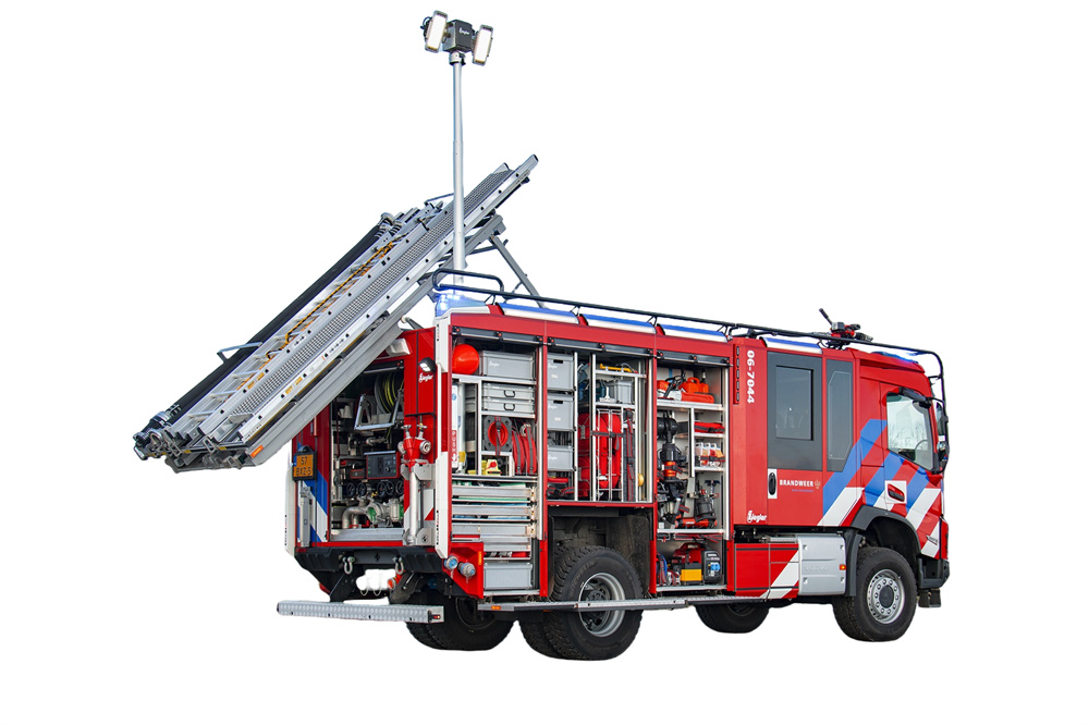 Police department quick attack fire truck