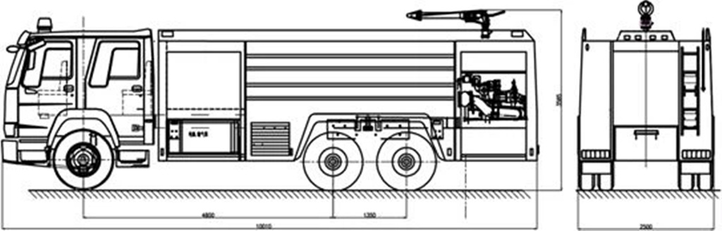 Iveco fire engine truck drawing