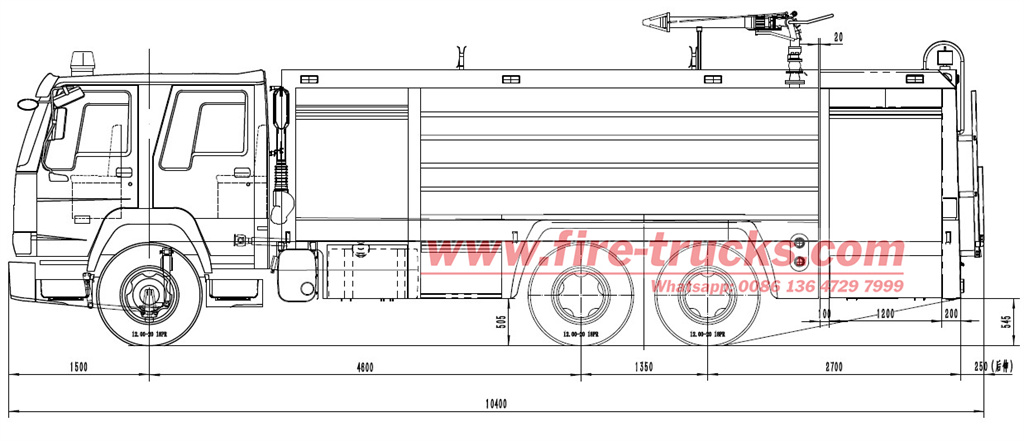Beiben V3 fire truck technical drawing