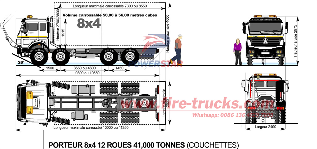 China north benz fire truck chassis drawing