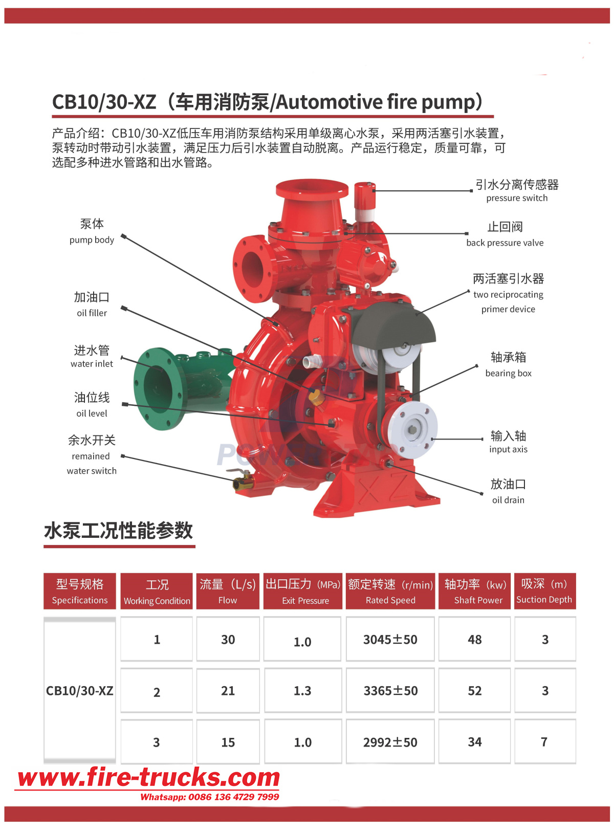 CB10/30 Fire pump Mini Fire Truck Tender Isuzu