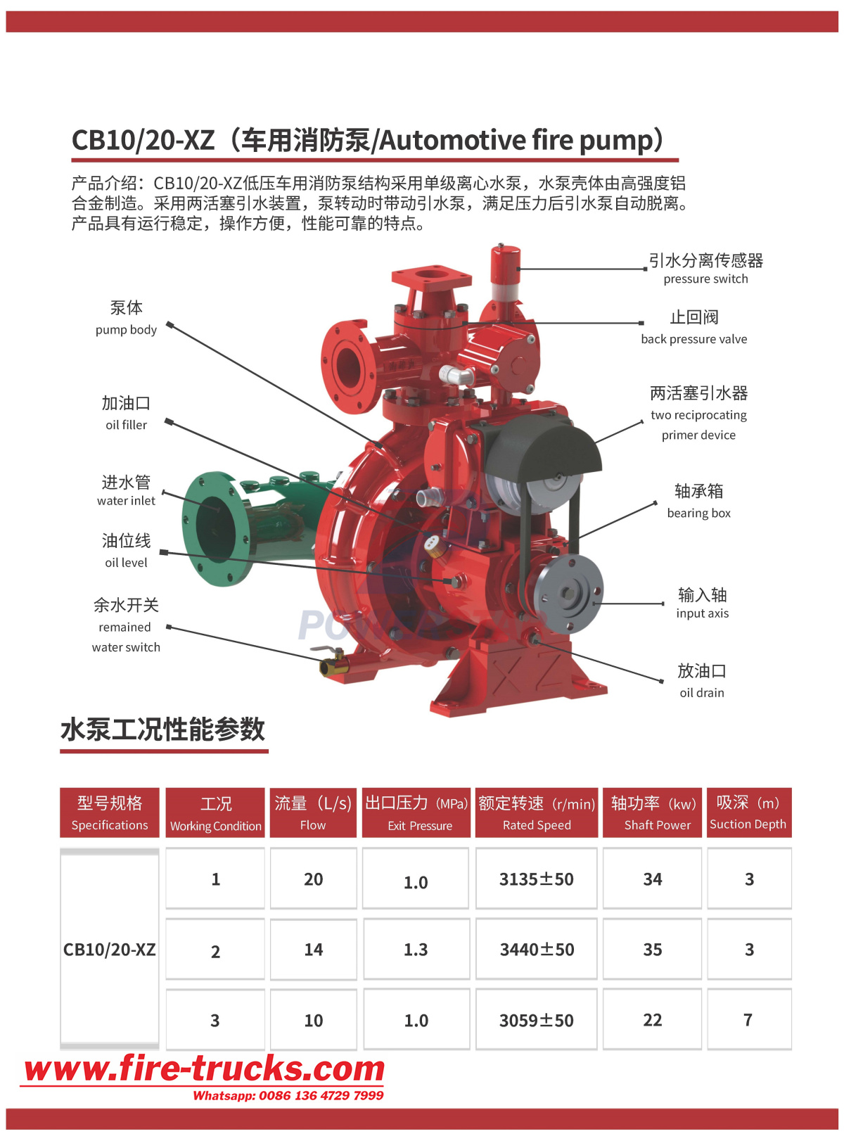 CB10/20 Fire pump Mini Fire Truck Tender Isuzu
