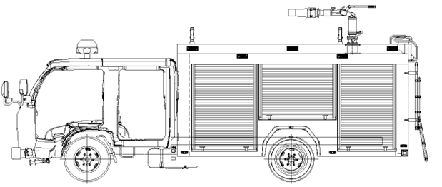 Design drawing for Mini Fire Truck Tender Isuzu