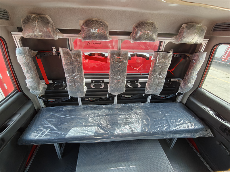Isuzu tanker fire truck with SCBA seats