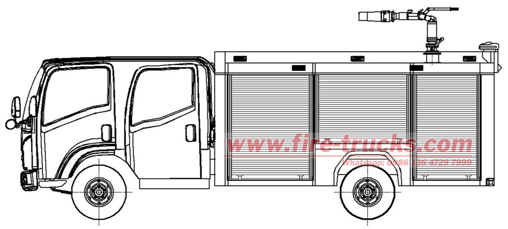 HOWO fire fighting truck technical drawing