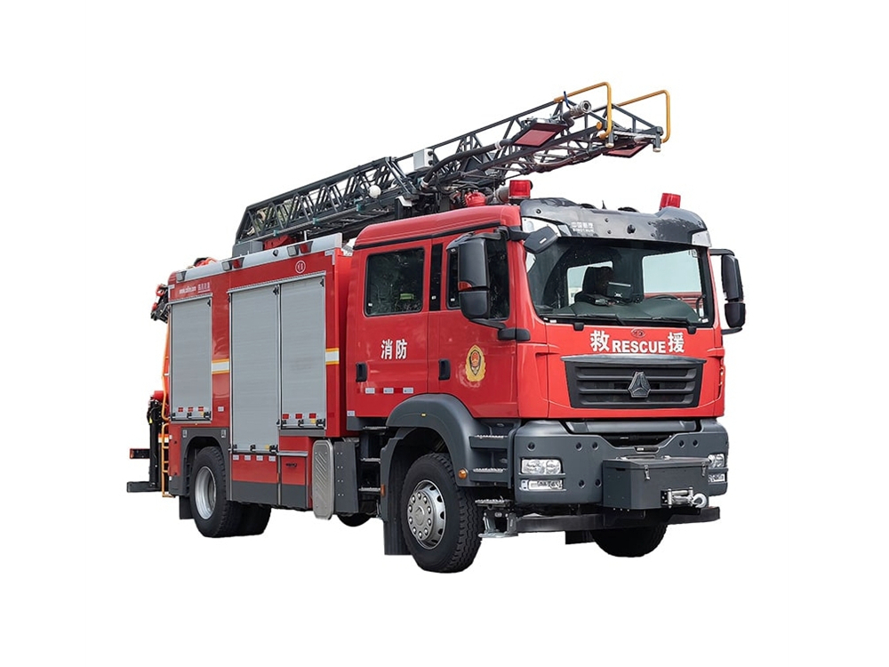 HOWO 3 CBM Aerial Ladder Rescue Fire Fighting Truck