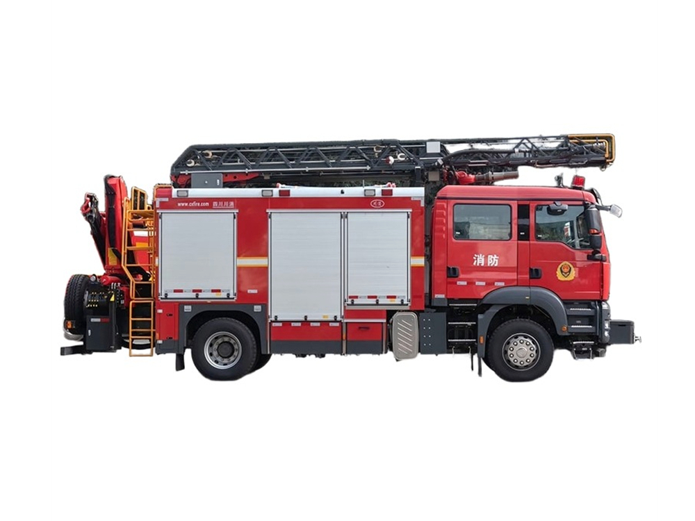 HOWO 3 CBM Aerial Ladder Rescue Fire Fighting Truck