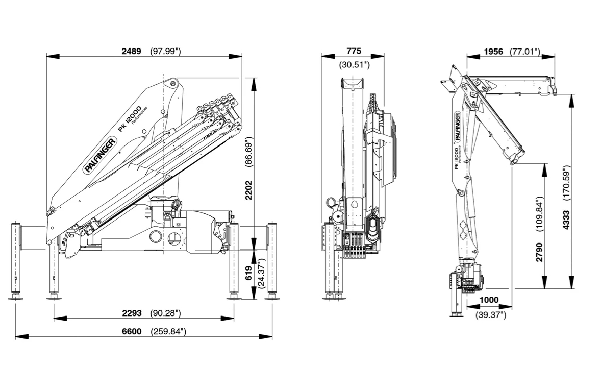 Palfinger PK12000 folding arm crane