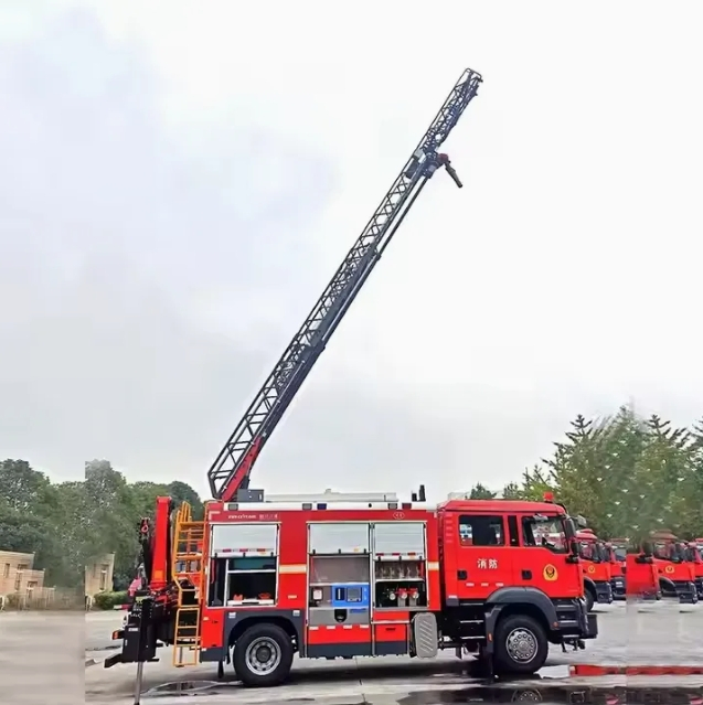 HOWO 4X2 aerial ladder fire rescue truck