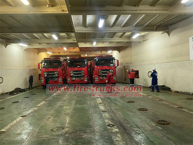 Isuzu GIGA pump fire truck for RORO shipment