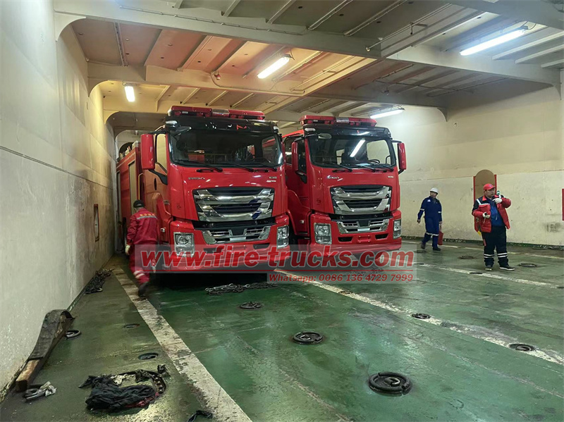 Isuzu GIGA pump fire truck for RORO shipment