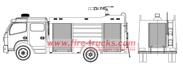 FOTON foam tanker fire truck drawing