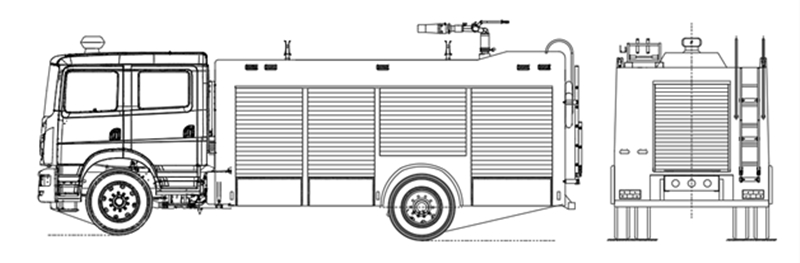 POWERSTAR fire truck foam tanker drawing