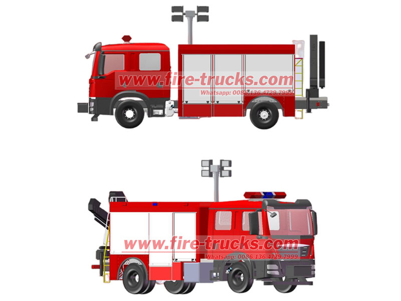 HOWO 4×2 fire rescue vehicle drawing HOWO 4×2 fire rescue vehicle drawing