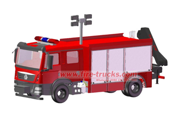 HOWO 4×2 fire rescue vehicle drawing HOWO 4×2 fire rescue vehicle drawing