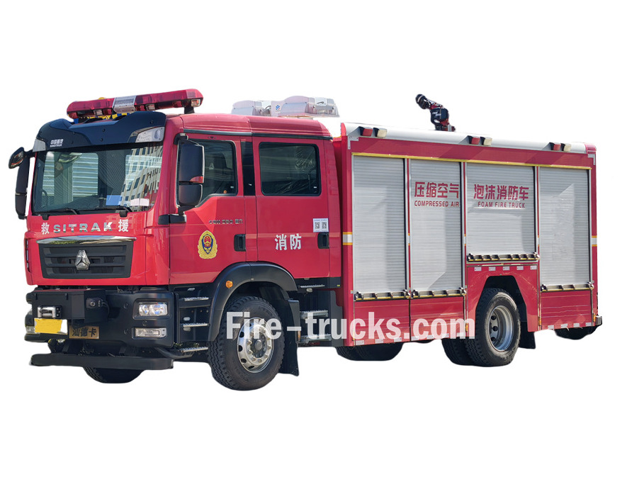 Morocco Sinotruk 6000-liter compressed air foam fire truck Morocco Sinotruk 6000-liter compressed air foam fire truck