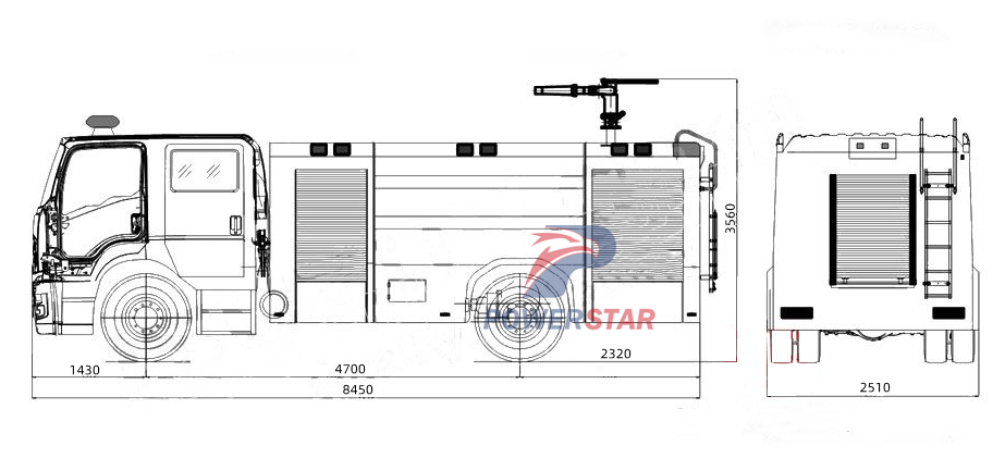 HOWO 4X2 7.5CBM foam fire fighting truck