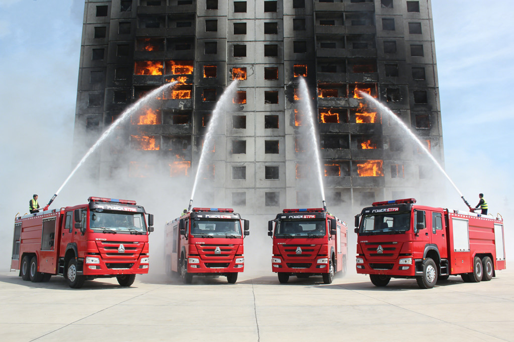 HOWO fire fighting trucks for rescue process HOWO fire fighting trucks for rescue process