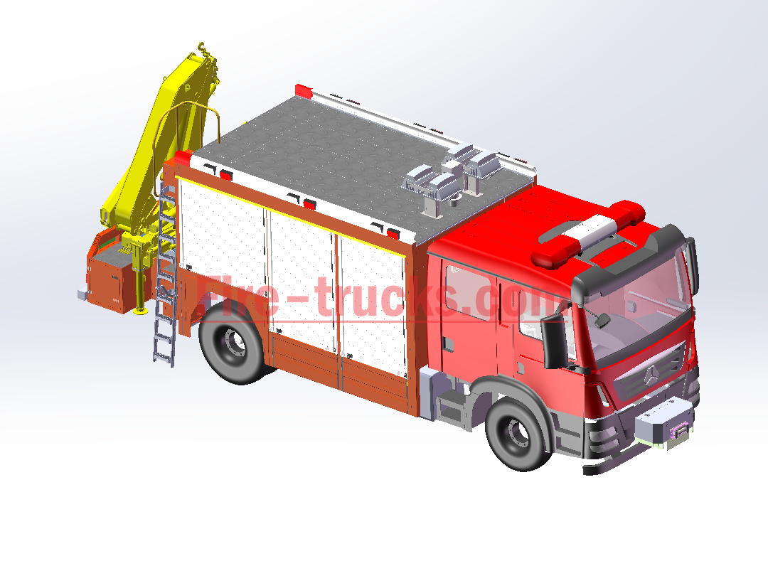 HOWO Rescue Fire Fighting Truck mounted Crane technical drawing HOWO Rescue Fire Fighting Truck mounted Crane technical drawing