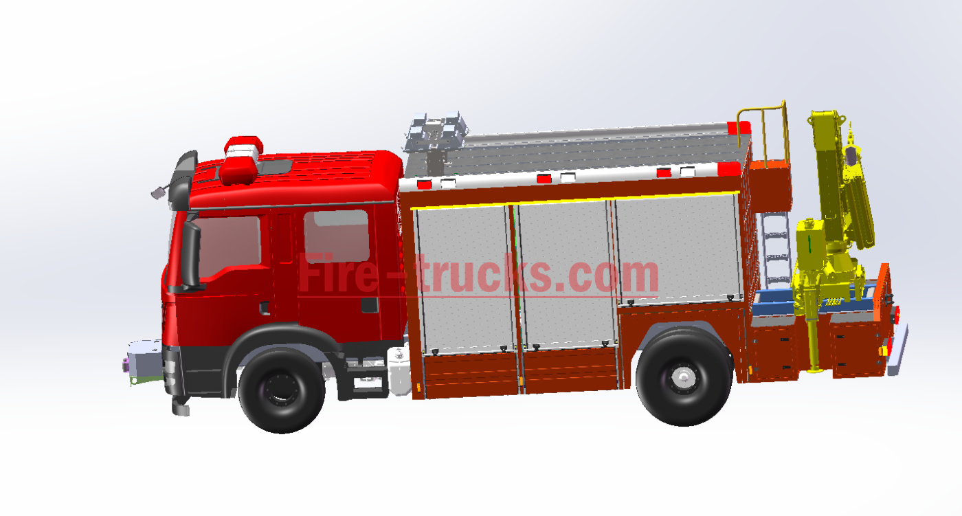 HOWO Rescue Fire Fighting Truck mounted Crane technical drawing HOWO Rescue Fire Fighting Truck mounted Crane technical drawing