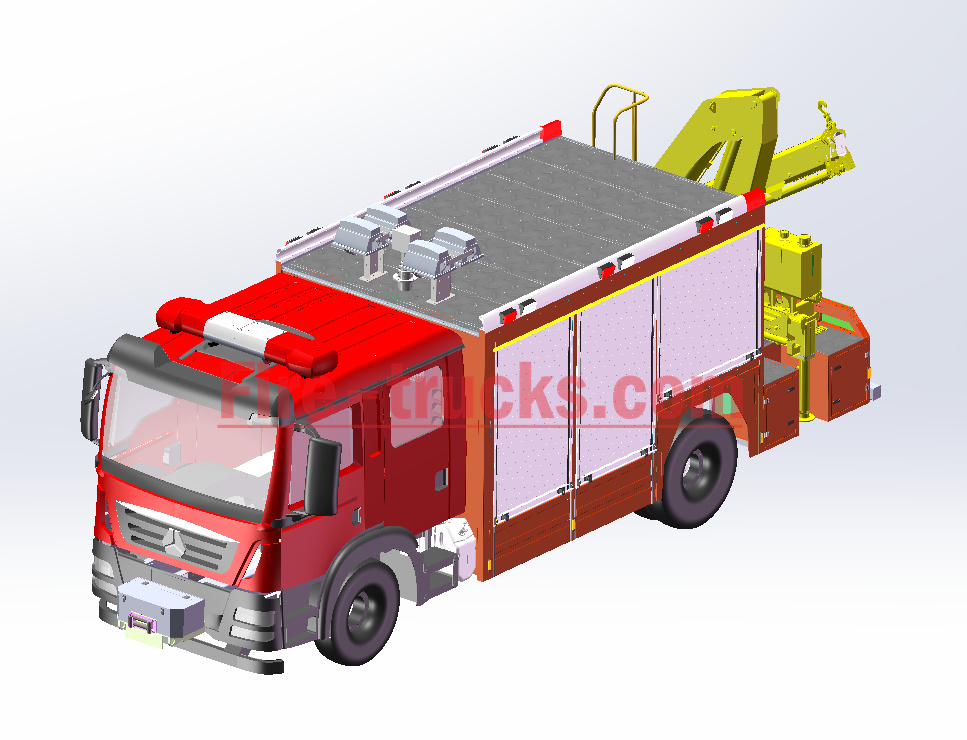 HOWO Rescue Fire Fighting Truck mounted Crane technical drawing HOWO Rescue Fire Fighting Truck mounted Crane technical drawing