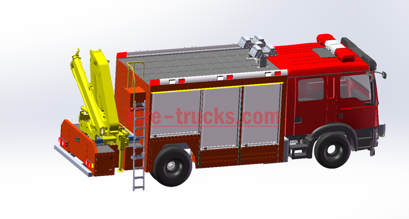HOWO Rescue Fire Fighting Truck mounted Crane technical drawing HOWO Rescue Fire Fighting Truck mounted Crane technical drawing