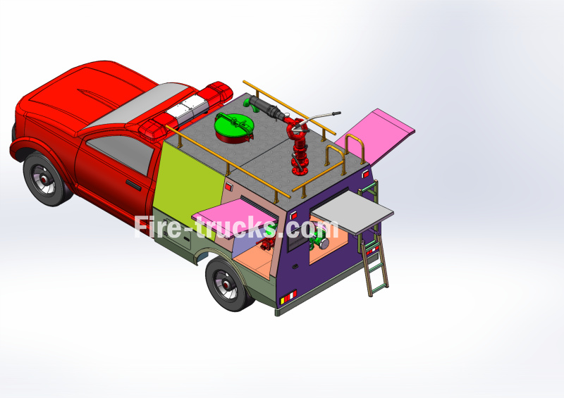 FOTON 1500L Fire Pickup Rapid intervention vehicle technical drawing