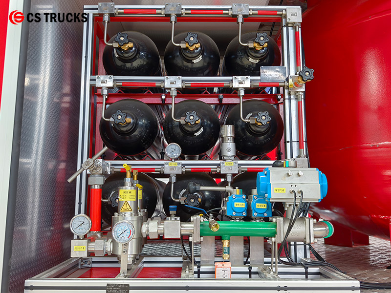 howo dry powder fire truck nitrogen tank