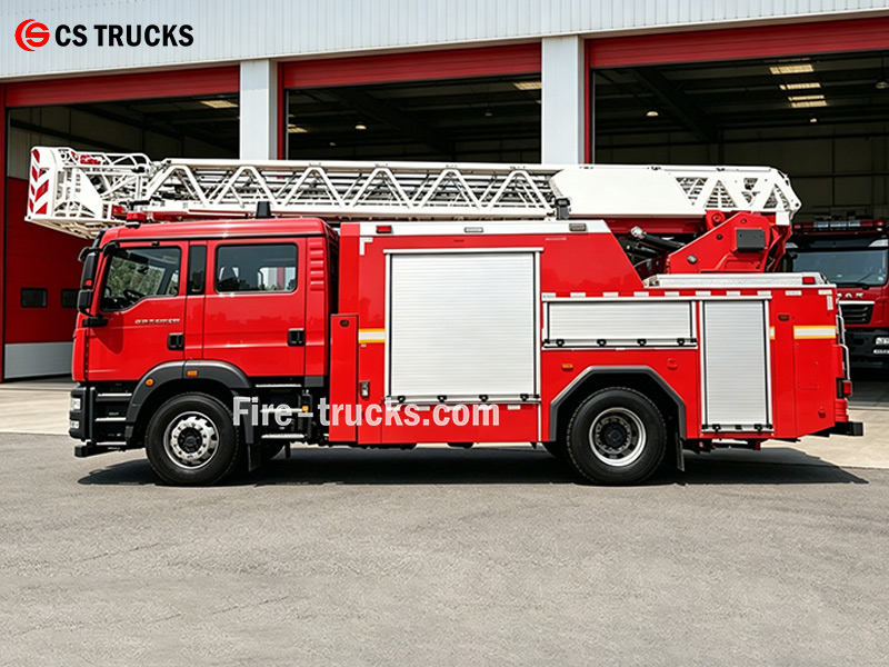 HOWO 25 Meter Aerial Ladder Platform Fire Engine