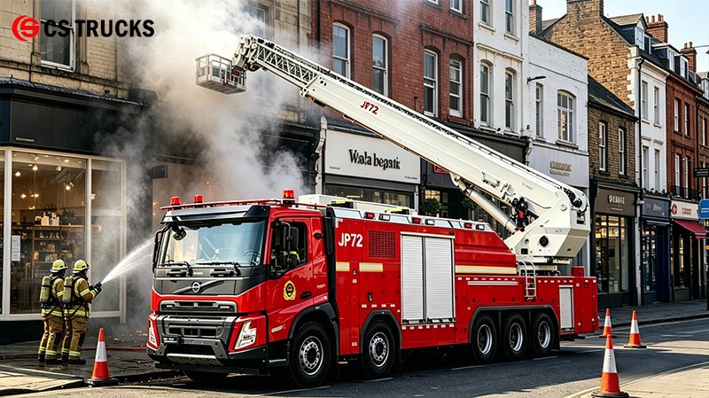 howo 72 Meter 360 Degree Turntable Aerial Ladder Fire Truck