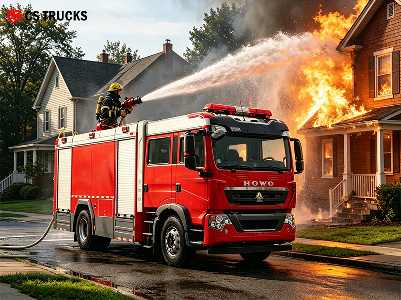 Howo 6000 Liter Fire Fighting Bowser For Factory Applications