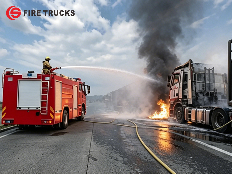 ISUZU GIGA 4X2 8000L foam tank fire truck for gasoline spill on road
