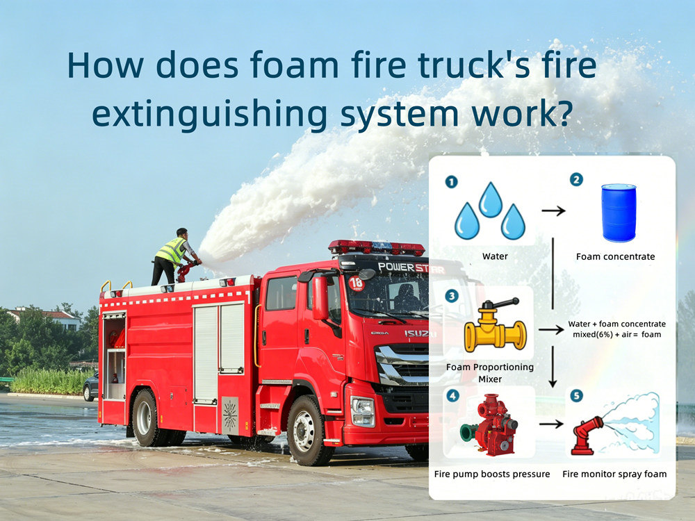 How does foam fire truck's fire extinguishing system work How does foam fire truck's fire extinguishing system work