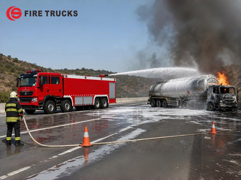 HOWO TX 25000L 8X4 High Flow Fire Fighting Vehicle for Road Accident Vehicle Fire