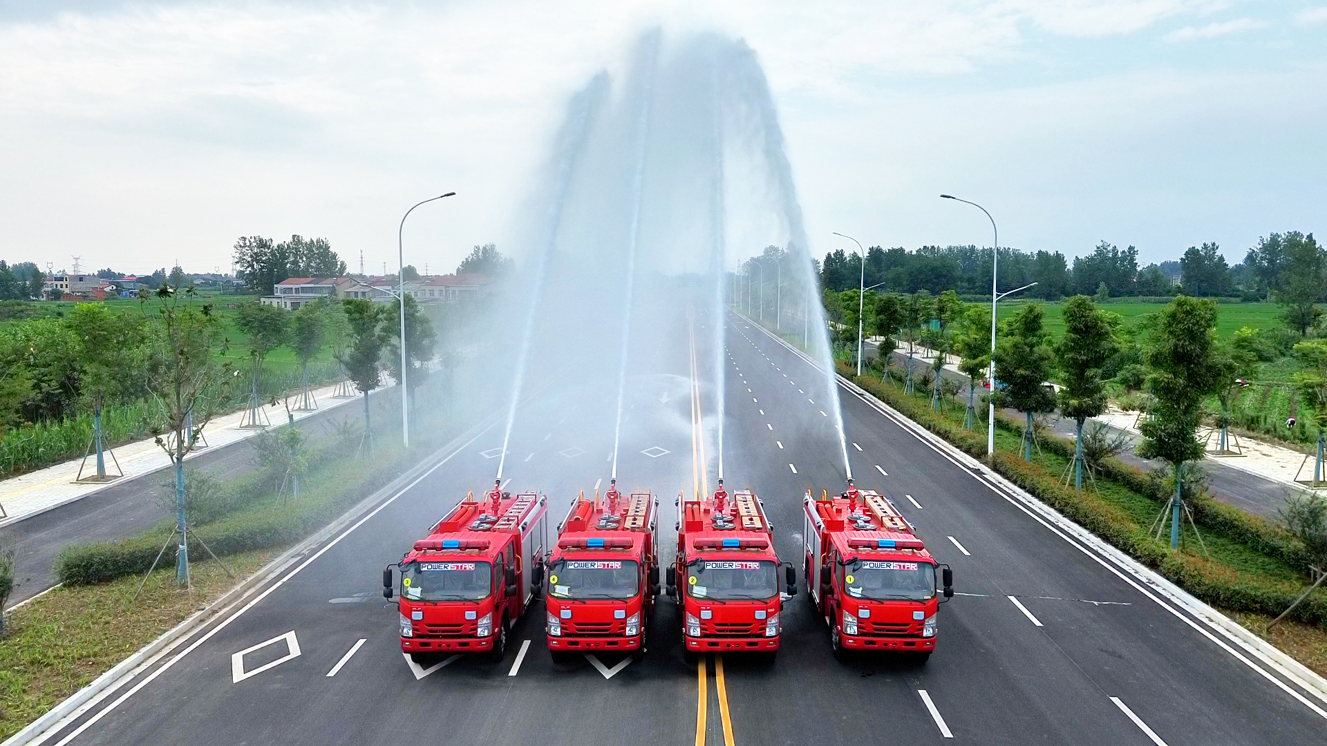 Morocco Fire department fire fighting vehicle testing in factory