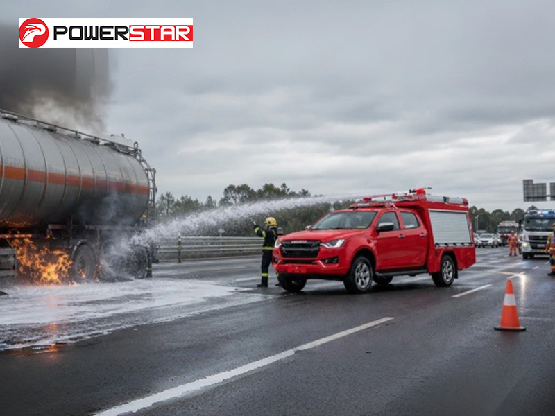 ISUZU GIGA 4x4 foam fire truck for highway fuel spill fire rescue